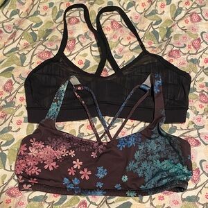 lululemon athletica Black and Floral Sports Bras
